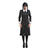 SALE Damen-Kostm Wednesday Addams, schwarzes Kleid mit weien Motiven, Gr. XS