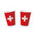 SALE Becher, recycelbar aus Pappe, Schweiz 10 Stk. 0,2 ltr.
