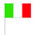 NEU Papierflaggen Italien mit Stab, 12 x 21 cm, 10 Stück