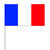 NEU Papierflaggen Frankreich mit Stab, 12 x 21 cm, 10 Stck
