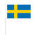 NEU Papierflaggen Schweden mit Stab, 12 x 21 cm, 10 Stück - Flaggen