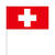 Papierflaggen Schweiz mit Stab, 12 x 21 cm, 10 Stck