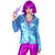 NEU Damen-Kostüm Disco-Fever-Jacke, blau, Gr. 36-38 - Größe 36-38