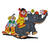 NEU Wand-Deko Karnevals-Clown mit Elefant, ca. 60cm