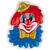 Wand-Deko Clown mit roten Haaren, ca. 24x32cm