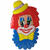 Wand-Deko Clown mit roten Haaren 100x55cm