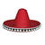 NEU Mexikanischer Hut / Sombrero mit Bommeln, Durchmesser 60 cm, Rot - Farbe: Rot