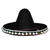 NEU Mexikanischer Hut / Sombrero mit Bommeln, Durchmesser 60 cm, Schwarz - Farbe: Schwarz
