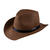 NEU Cowboy-Hut mit Band und gebogener Krempe, braun