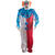 NEU Gro-Deko Grusel-Clown mit Bewegung, Licht und Sound, blau-wei-rot, ca. 174 cm