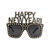 NEU Brille Happy New Year mit Schmucksteinen, schwarz