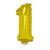 NEU Mini-Folienballon am Papierstbchen, Zahl 1, gold, ca. 40cm - Ziffer 1