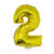 NEU Mini-Folienballon am Papierstbchen, Zahl 2, gold, ca. 40cm - Ziffer 2