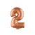 NEU Mini-Folienballon am Papierstbchen, Zahl 2, ros-gold / kupfer, ca. 40cm - Ziffer 2