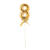 NEU Kuchen / Cake-Topper Mini Ziffer am Stab, 9 cm, Zahl 8, gold, Stab ca. 15cm - Zahl 8