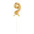 NEU Kuchen / Cake-Topper Mini Ziffer am Stab, 9 cm, Zahl 9, gold, Stab ca. 15cm - Zahl 9