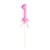 NEU Kuchen / Cake-Topper Mini Ziffer am Stab, 9 cm, Zahl 1, pink, Stab ca. 15cm - Zahl 1