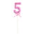 NEU Kuchen / Cake-Topper Mini Ziffer am Stab, 9 cm, Zahl 5, pink, Stab ca. 15cm - Zahl 5