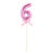 NEU Kuchen / Cake-Topper Mini Ziffer am Stab, 9 cm, Zahl 6, pink, Stab ca. 15cm - Zahl 6