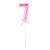 NEU Kuchen / Cake-Topper Mini Ziffer am Stab, 9 cm, Zahl 7, pink, Stab ca. 15cm - Zahl 7