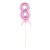 NEU Kuchen / Cake-Topper Mini Ziffer am Stab, 9 cm, Zahl 8, pink, Stab ca. 15cm - Zahl 8