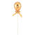 NEU Cake-Topper Mini Ballon am Stab, gold - Ballon