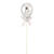NEU Cake-Topper Mini Ballon am Stab, silber - Ballon