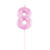 NEU Geburtstagskerze Ziffer am Stab, 5 cm, Facettenoptik, Zahl 8, pink - Zahl 8