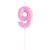 NEU Geburtstagskerze Ziffer am Stab, 5 cm, Facettenoptik, Zahl 9, pink - Zahl 9