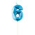 NEU Geburtstagskerze Ziffer am Stab, 5 cm, Facettenoptik, Zahl 6, blau - Zahl 6