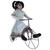 NEU Groß-Deko Mädchen auf Fahrrad mit Bewegung, Licht und Sound, für Halloween, 85 cm