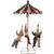 Dekofigur Karussell mit 3 Clowns, Animatronik mit Bewegung und Sound, ca. 130x130x220cm