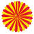 Deko-Fächer Spanien gelb-rot, ø 35 cm