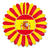 Deko-Fcher Spanien rot-gelb,  60 cm