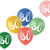 NEU Latex-Luftballons Retro-Vibes bunt, 33cm Durchmesser, 6 Stck, Aufdruck: 30 - Aufdruck 30