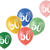 NEU Latex-Luftballons Retro-Vibes bunt, 33cm Durchmesser, 6 Stck, Aufdruck: 50 - Aufdruck 50