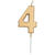 NEU Geburtstags-Kerze Zahl 4, ca. 5cm, gold, Zahlenkerze - Ziffer: 4