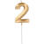 NEU Geburtstags-Kerze Glamour Vibes, Zahl 2, ca. 7cm, gold, Zahlenkerze - Ziffer: 2