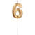 NEU Geburtstags-Kerze Glamour Vibes, Zahl 6, ca. 7cm, gold, Zahlenkerze - Ziffer: 6