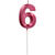 NEU Geburtstags-Kerze Glamour Vibes, Zahl 6, ca. 7cm, rot, Zahlenkerze - Ziffer: 6