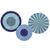 NEU Deko-Fcher Bold Blue, 3 Stck - 2x 35cm und 1x 25cm in Blau-Tnen, aus FSC-Papier - Bold Blue