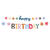 NEU Buchstabengirlande Happy Birthday Starburst, 2 Ketten  150cm x 14cm, bunt, aus FSC-Papier