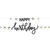 NEU Buchstabengirlande Happy Birthday Creme Noir, 2 Ketten  150cm x 14cm, schwarz, aus FSC-Papier