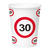 Becher, recycelbar aus Pappe, Verkehrsschild 30, 350 ml, 8 Stck - Becher