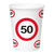 Becher, recycelbar aus Pappe, Verkehrsschild 50, 350 ml, 8 Stck - Becher