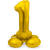 NEU Folienballon Groe Zahl 1, mit Standfu, Gold, ca. 72cm, Zahlenballon - Ziffer: 1