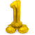 NEU Folienballon Groe Zahl 1, mit Standfu, Gold, ca. 72cm, Zahlenballon - Ziffer: 1