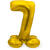 NEU Folienballon Groe Zahl 7, mit Standfu, Gold, ca. 72cm, Zahlenballon - Ziffer: 7