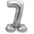 NEU Folienballon Groe Zahl 7, mit Standfu, Silber, ca. 72cm, Zahlenballon - Ziffer: 7