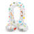 NEU Folienballon Mini Zahl 0, mit Standfuss und buntem Party-Design, ca. 40cm, Zahlenballon